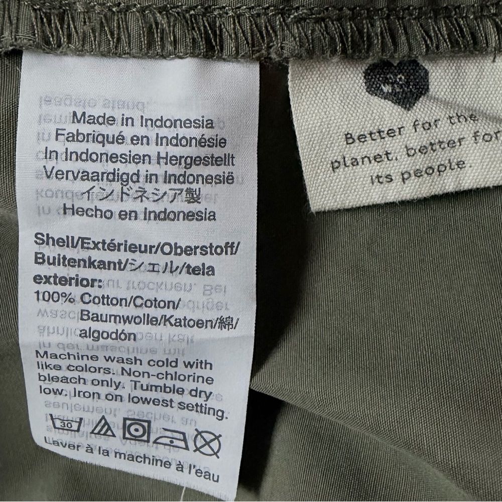 Madewell Olive Green Tiered Cotton Button-Front Babydoll Mini Dress XS - Picture 7 of 7
